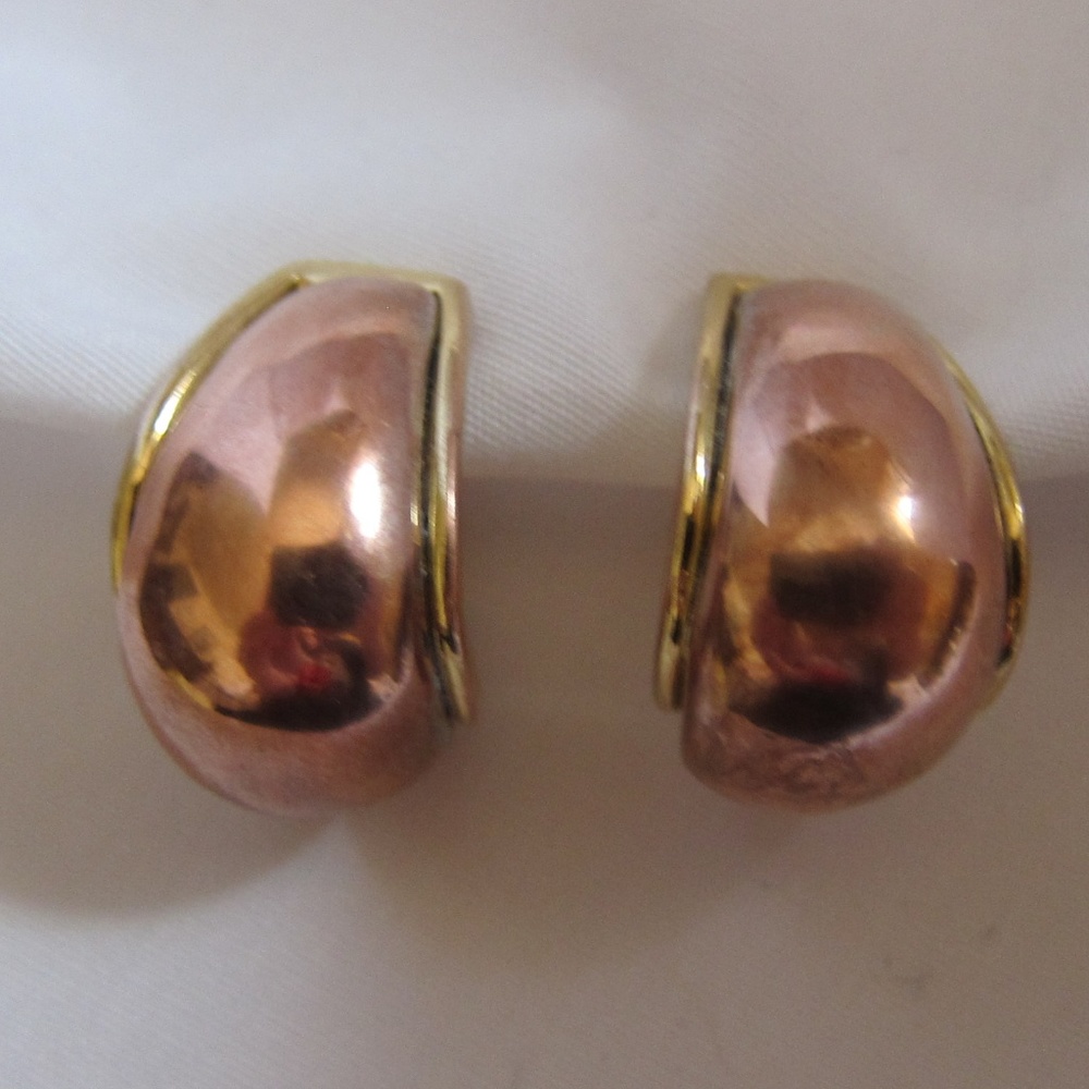 Rose gold clip hoops